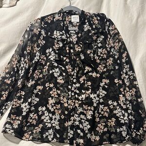 MISA Black Floral Women's Top
